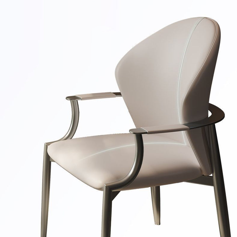 Minimalist Microfiber Leather Square Dining Chair