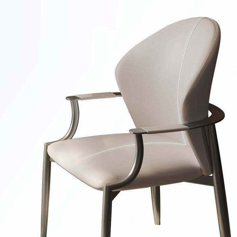 Minimalist Microfiber Leather Square Dining Chair
