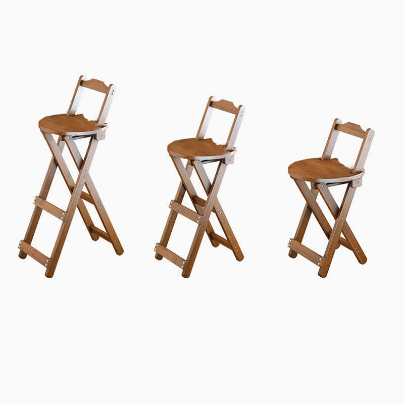 Contemporary Bamboo X-Leg Foldable Bar Stool