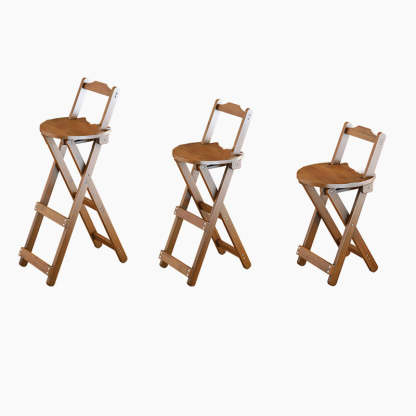 Contemporary Bamboo X-Leg Foldable Bar Stool