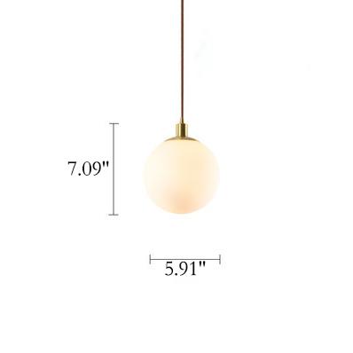 Nordic milky ball pendant lighting in glass — 5.91" W x 5.91" H / 220V-240V (UK/AU)