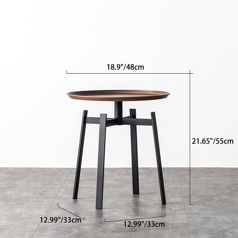 Minimalist Round Iron 4-Leg Coffee Table