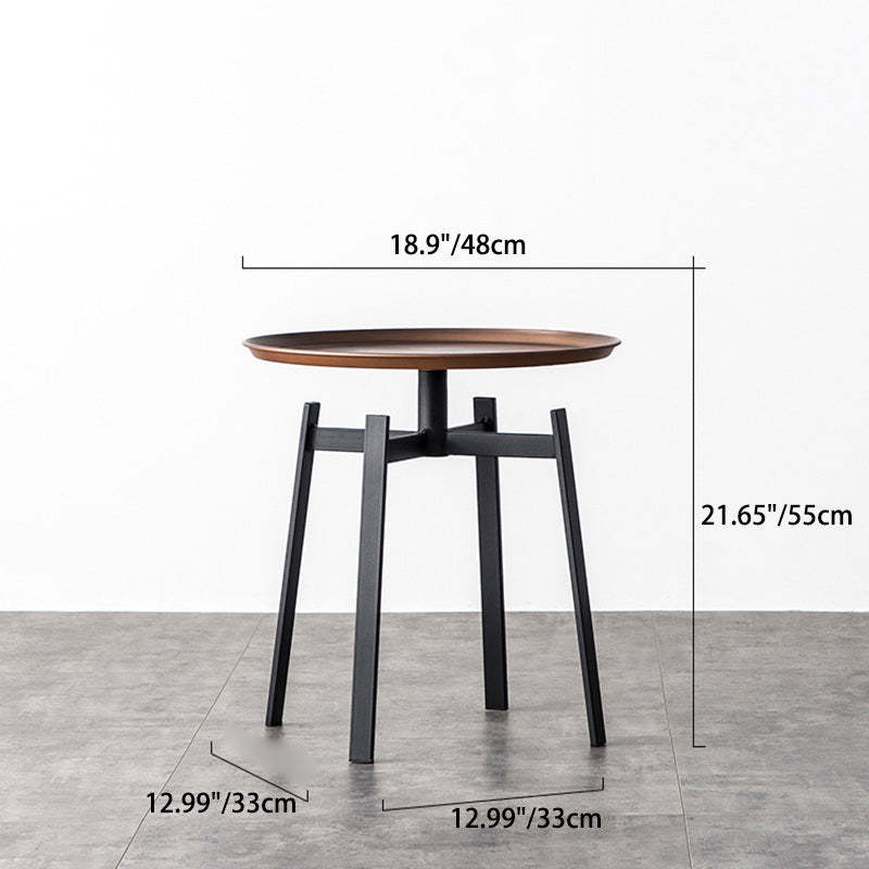 Minimalist Round Iron 4-Leg Coffee Table