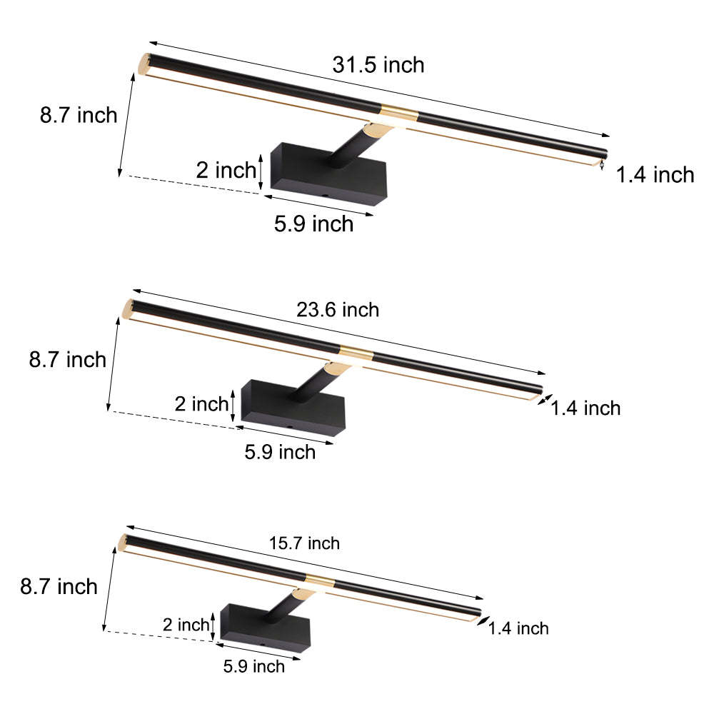 Retractable LED Bathroom Vanity Light with Adjustable Rod and Matte Finish-Lighom