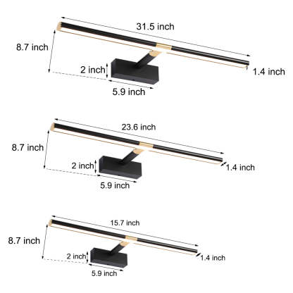 Retractable LED Bathroom Vanity Light with Adjustable Rod and Matte Finish-Lighom