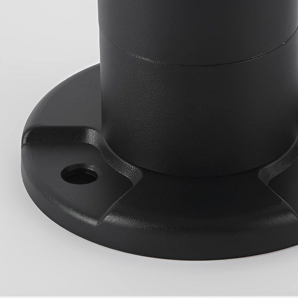 Round Waterproof Light Control LED Black Modern Solar Outdoor Lights-Lighom