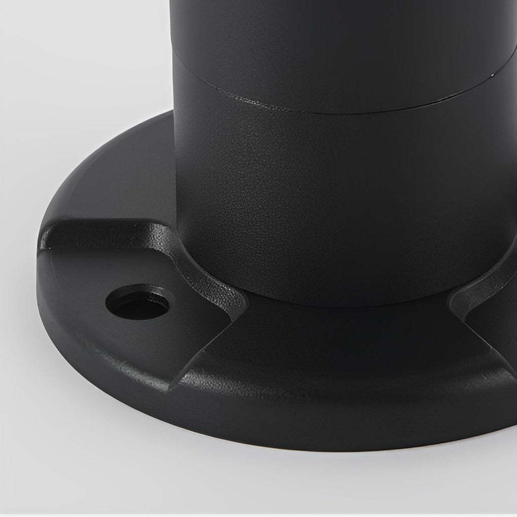 Round Waterproof Light Control LED Black Modern Solar Outdoor Lights-Lighom