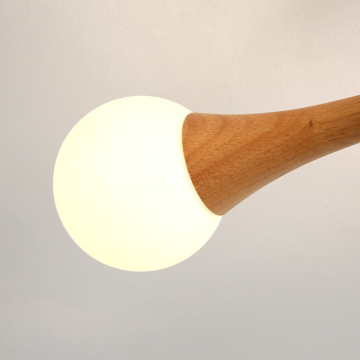 Japanese Log Fork Semi-Flush Ceiling Light
