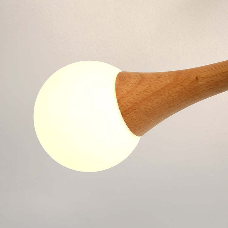 Japanese Log Fork Semi-Flush Ceiling Light