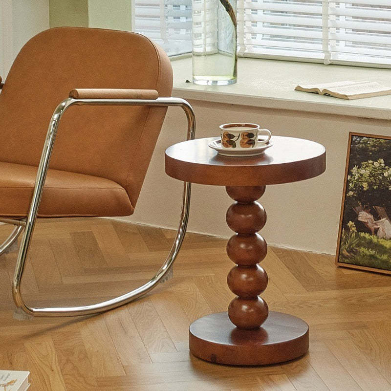 Vintage Round Beaded Wooden Coffee Table
