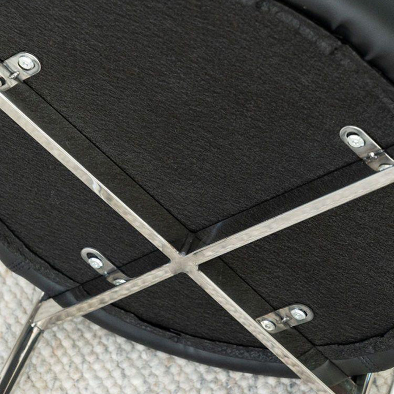 Minimalist Round Velvet Tubular-Leg Dining Chair