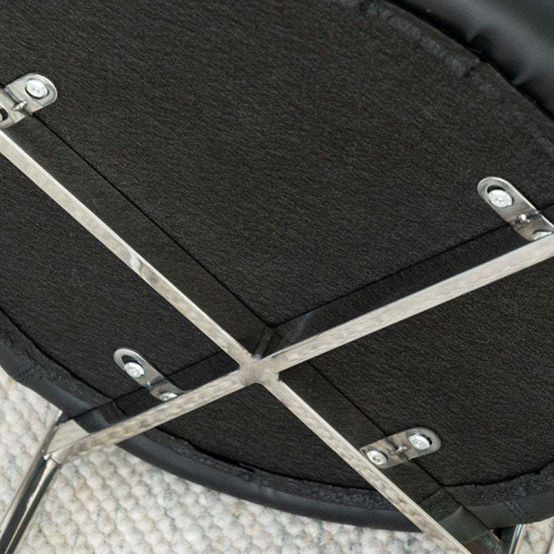 Minimalist Round Velvet Tubular-Leg Dining Chair