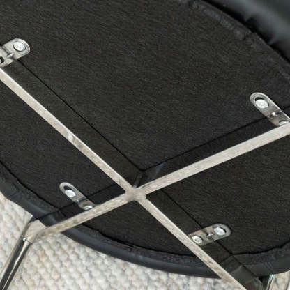 Minimalist Round Velvet Tubular-Leg Dining Chair