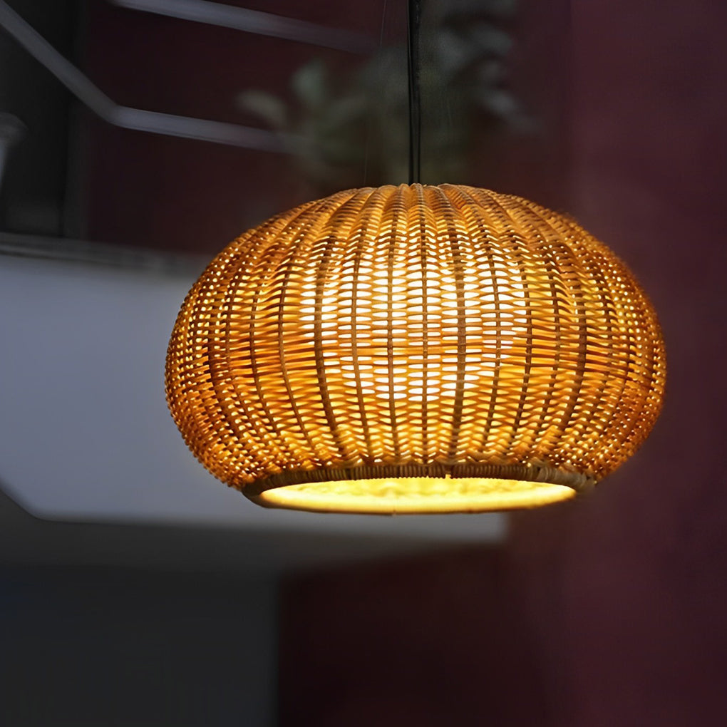 Lantern Shaped Waterproof Rattan Modern Outdoor Wall Lamp Chandelier-Lighom