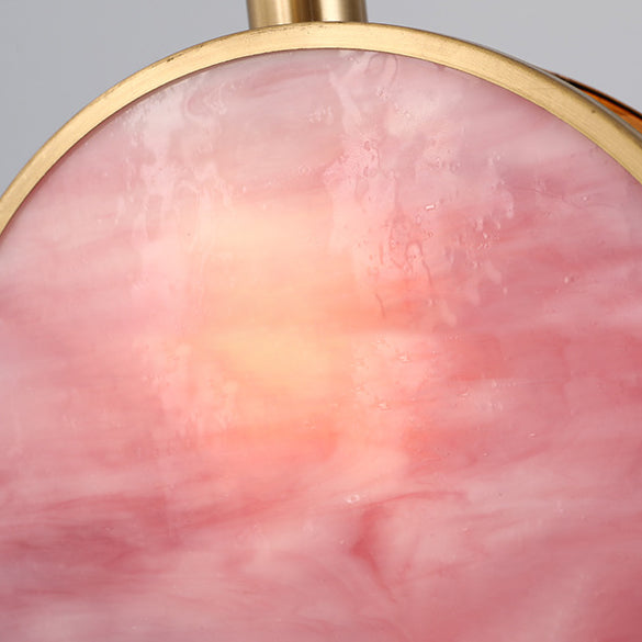 Japanese Vintage Drum Glass Brass Pendant Light — 220V-240V For UK/AU / Clear