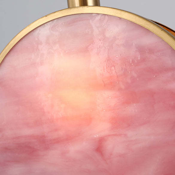 Japanese Vintage Drum Glass Brass Pendant Light — 220V-240V For UK/AU / Clear