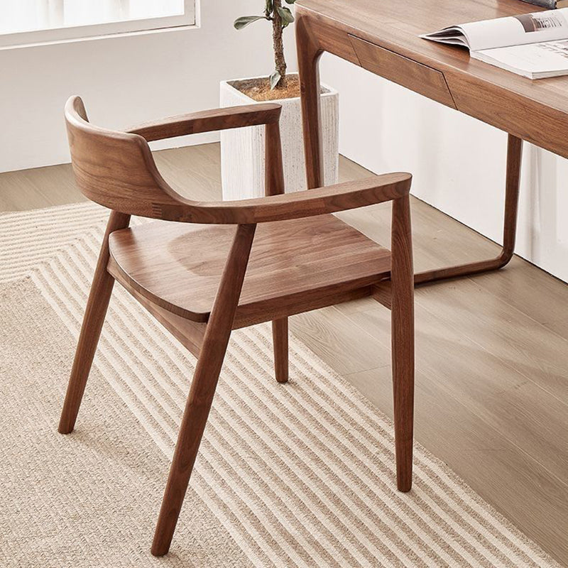 Nordic Ash Wood Curved Dining Chair