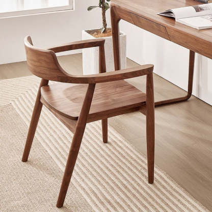 Nordic Ash Wood Curved Dining Chair