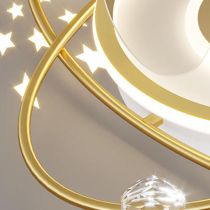 Modern Light Ring Flush Mount Ceiling Fan Light