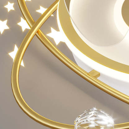 Modern Light Ring Flush Mount Ceiling Fan Light