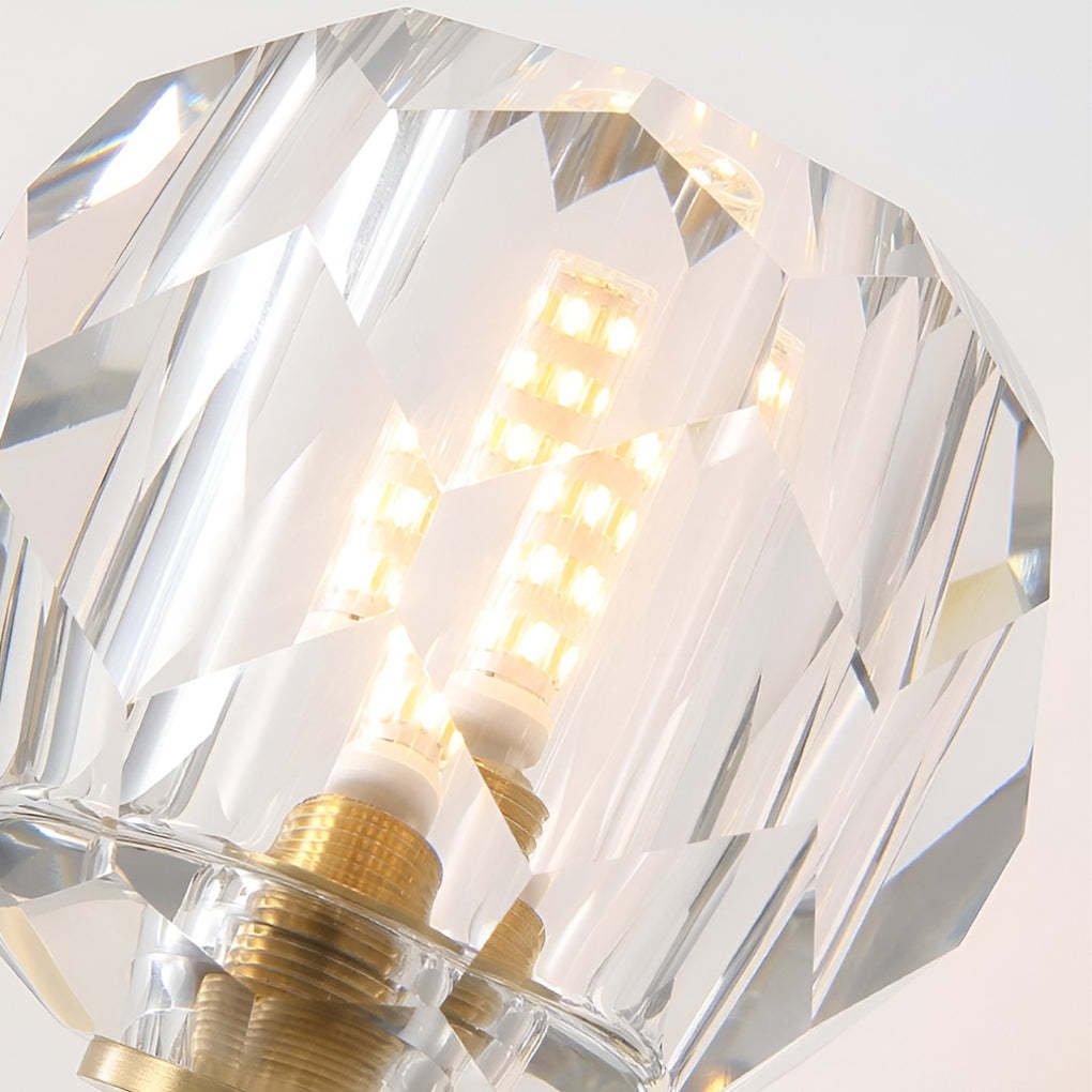Ball-shaped LED Crystal Gold Postmodern Plug in Sconce Lighting Wall Lamp-Lighom