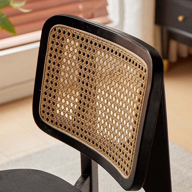 Minimalist Skeleton Wood Rattan Dining Chair
