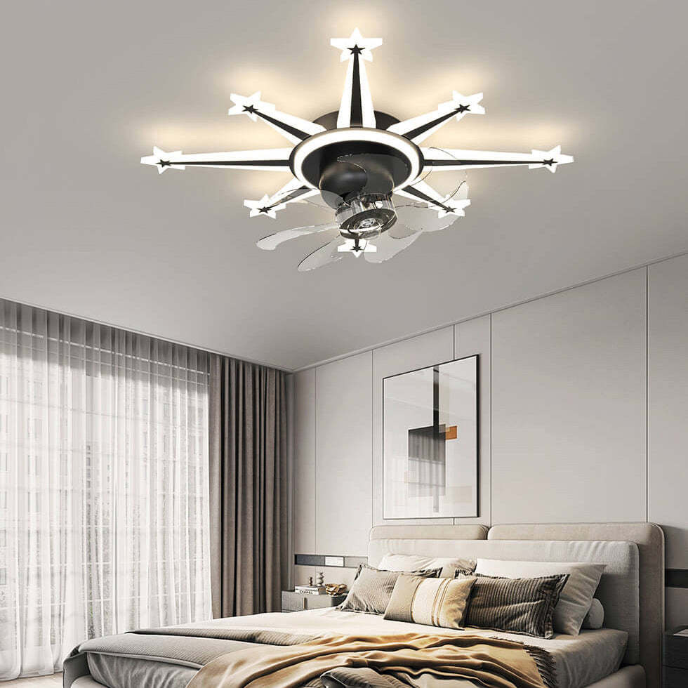 Childlike Meteor LED Flush Mount Ceiling Fan Light