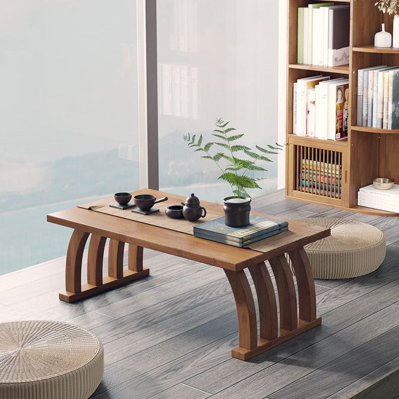 Japanese Curved Heather Bamboo End Table