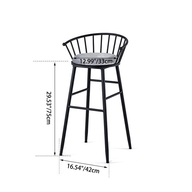 Minimalist Striped Velvet Iron Bar Stool