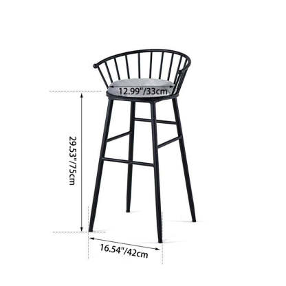Minimalist Striped Velvet Iron Bar Stool