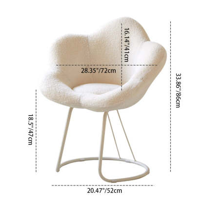 Minimalist Plum Lambswool Metal Vanity Stool — Black Fixed Shelf / White
