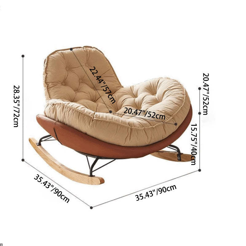 Nordic Tufted Velvet Rocking Chair