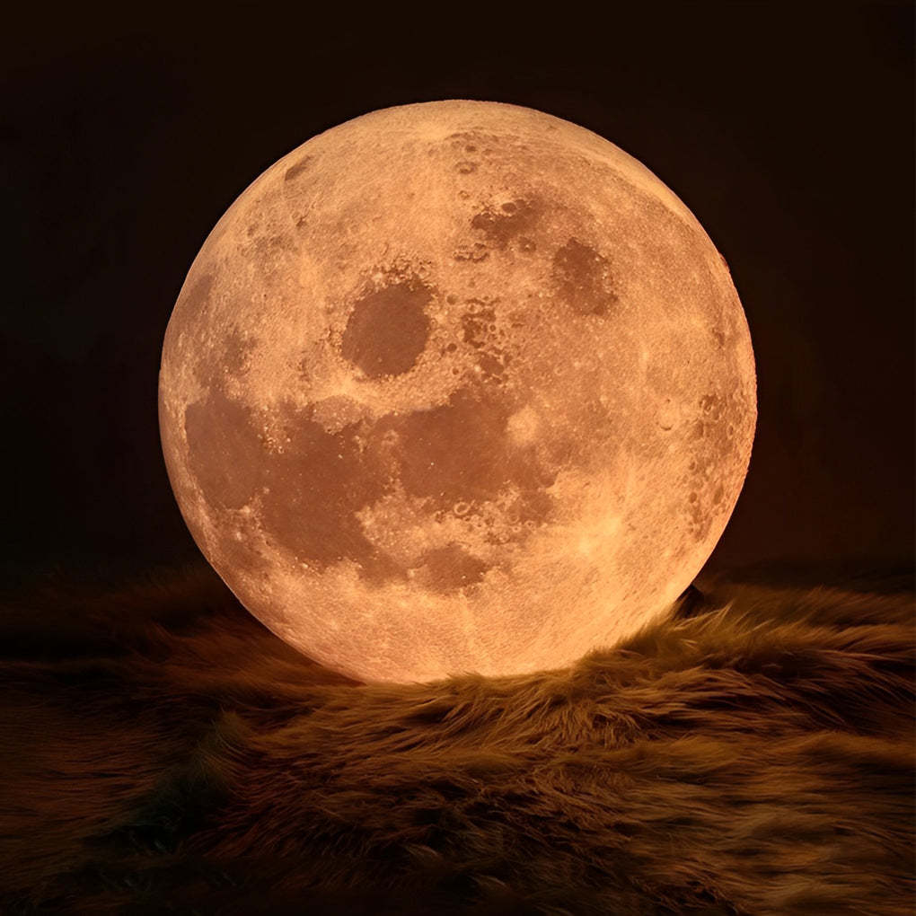 Round Moon Lunar 3D White Pendant Lamp