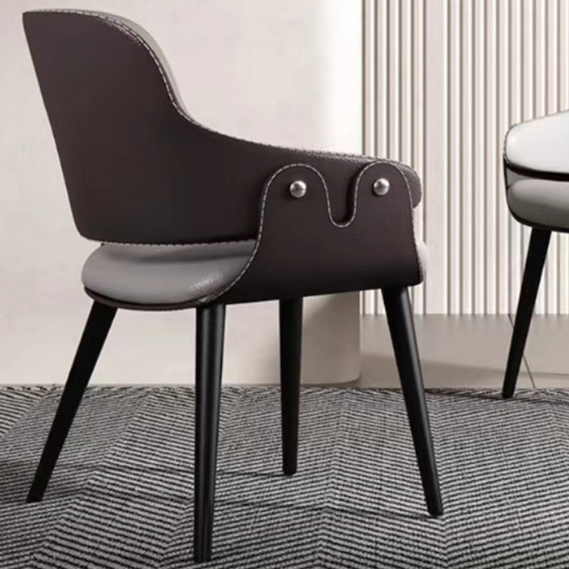 Minimalist Wood Leather Armchair