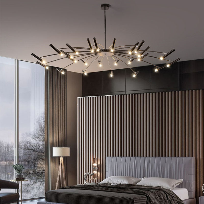 Scandinavian Radioactive Iron Aluminum Chandelier