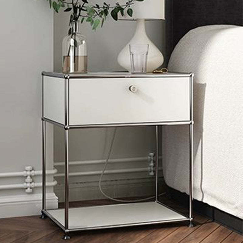 Minimalist Stainless Steel Nightstand 1-Drawer