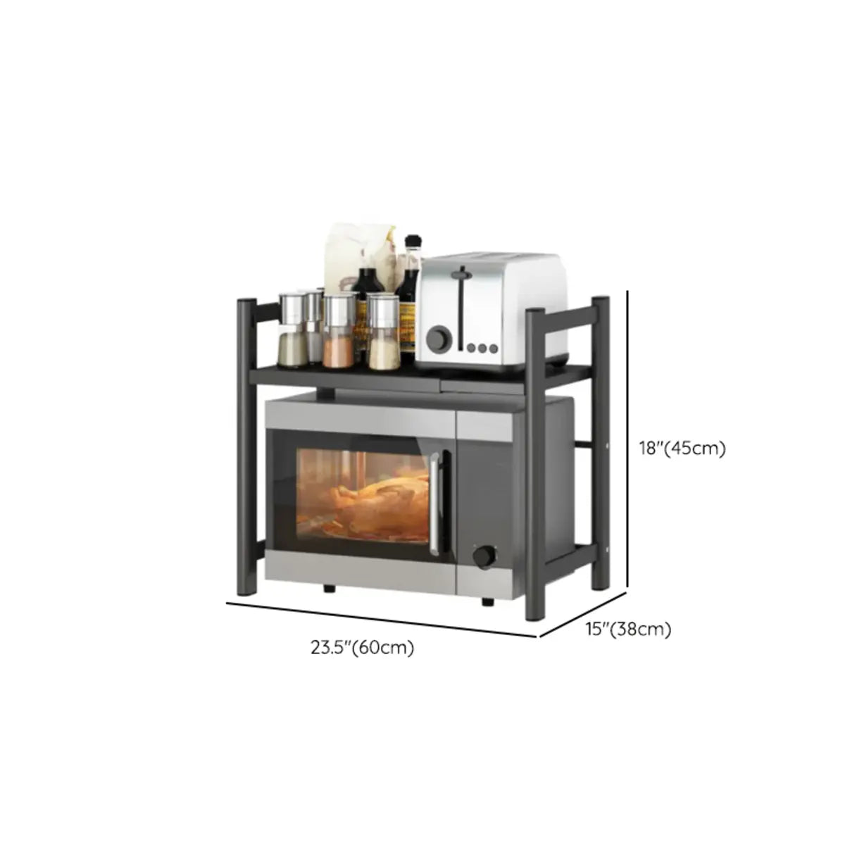 Black Metal Baker's Rack with Microwave Shelf