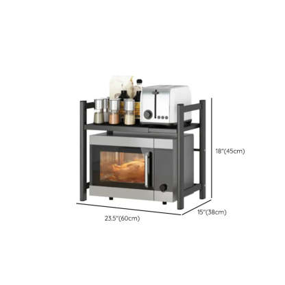 Black Metal Baker's Rack with Microwave Shelf