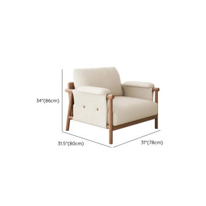 White Microfiber Leather Removable Cushion Armchair