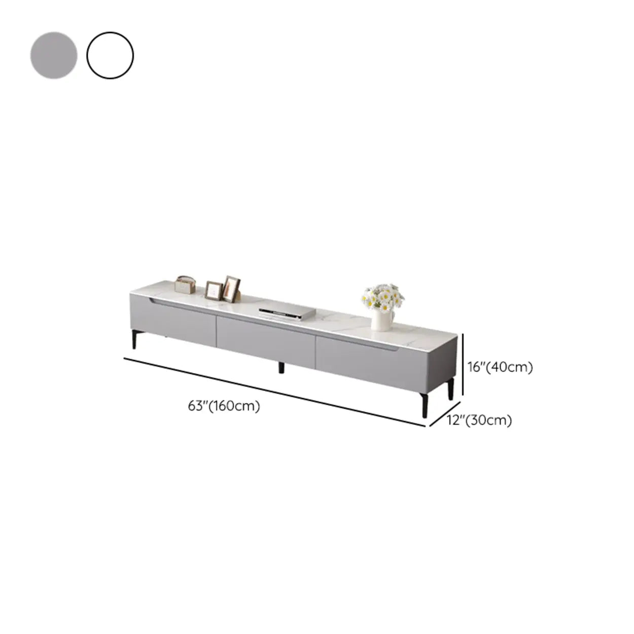 Contemporary Light Gray Stone TV Stand