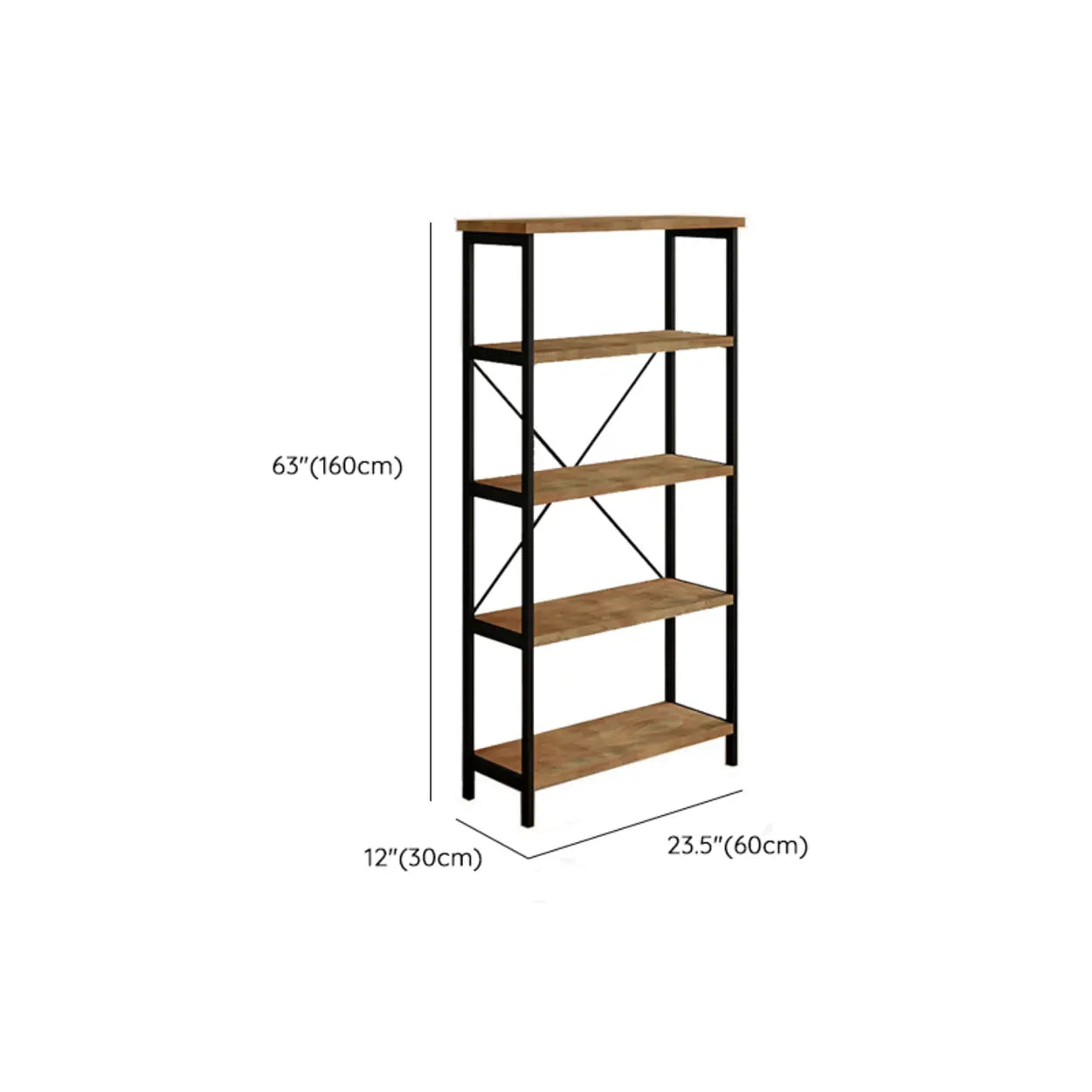 Sepia Casual Alloy 5-Shelf Open Bookcase