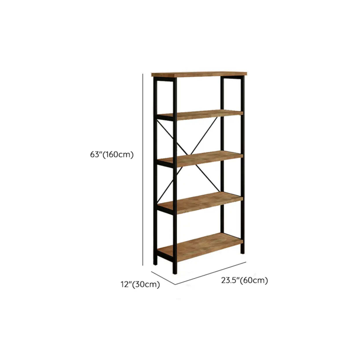 Sepia Casual Alloy 5-Shelf Open Bookcase