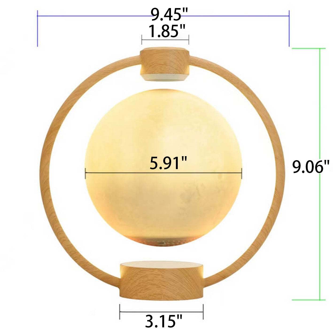 Maglev Moon LED Colorful Night Table Lamp — Wood / Starry Sky / 110V-120V For US/CA