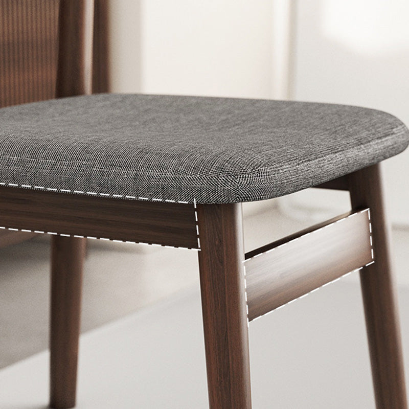 Retro Double-Layer Nappa Leather Open-Back Dining Chair — Walnut Color Wood Frame + Brown Nappa Leather Seat