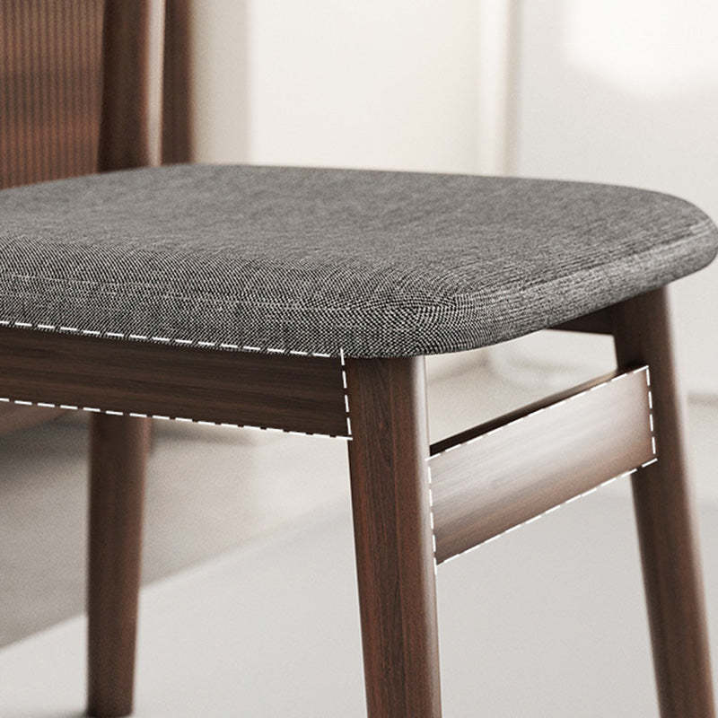 Retro Double-Layer Nappa Leather Open-Back Dining Chair — Walnut Color Wood Frame + Brown Nappa Leather Seat