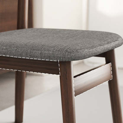 Retro Double-Layer Nappa Leather Open-Back Dining Chair — Walnut Color Wood Frame + Brown Nappa Leather Seat