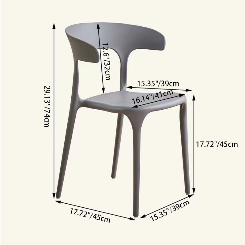 Minimalist Cow Corner Plastic Dining Chair — Light Green