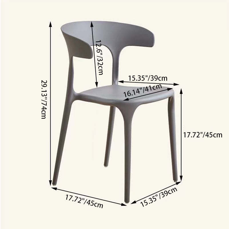 Minimalist Cow Corner Plastic Dining Chair — Light Green