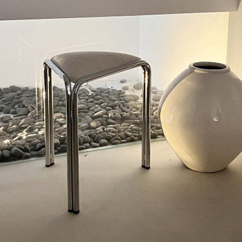 Minimalist Triangle Fabric Steel Vanity Stool