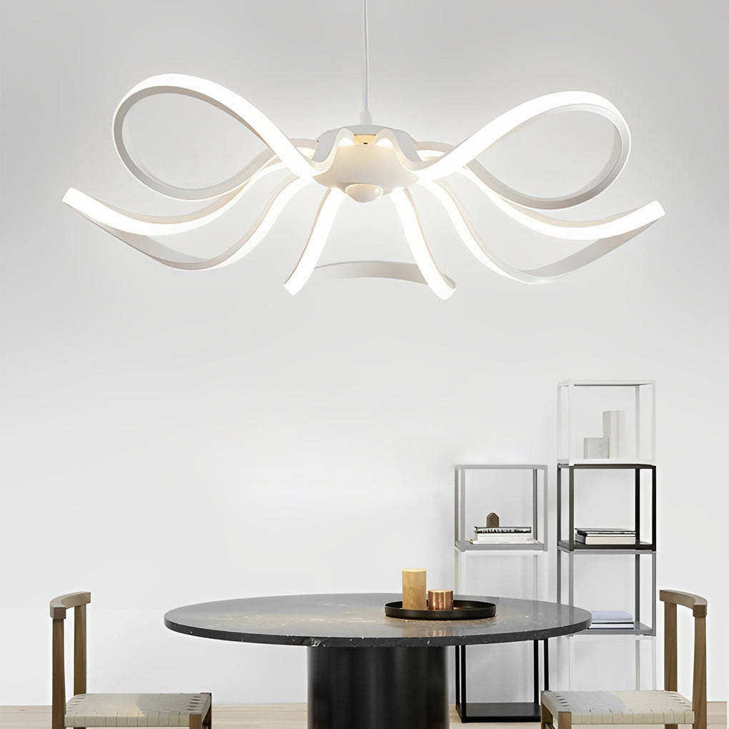 Curved Flower Petal Dimmable Nordic LED Chandelier